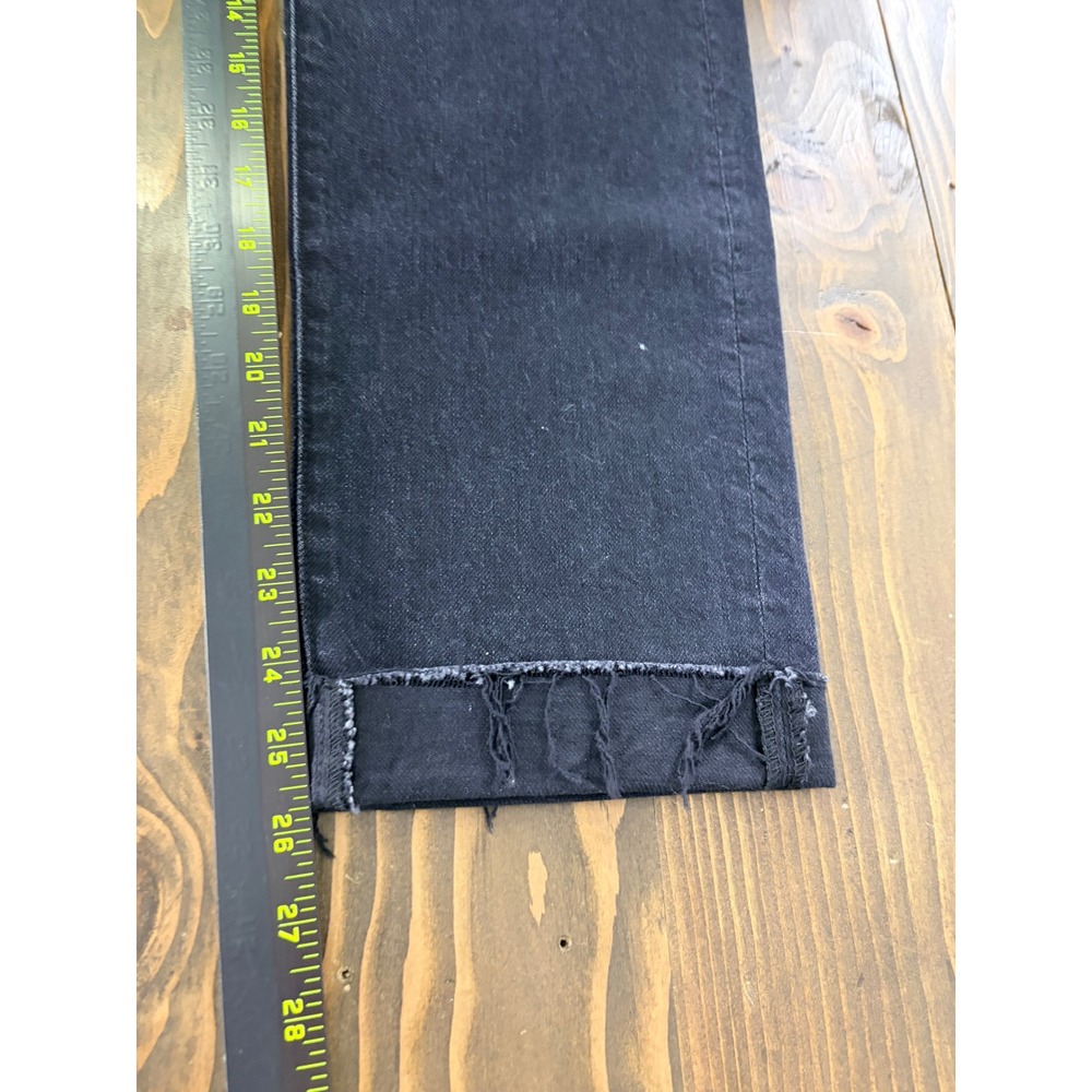 MOTHER Superior Scrapper Cuff Ankle Fray Jeans Womens 29 Whos Sorry Now Black - Picture 14 of 15